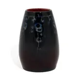 porcelain Black Opal glaze vase with stylized trailing cherry blossoms by Harriet Elizabeth Wilcox for Rookwood Pottery, sold Jun 2021