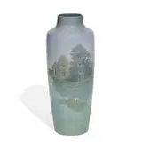 Carl Schmidt for Rookwood Pottery, rare large earthenware Iris glaze vase