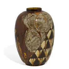 William E. Hentschel for Rookwood Pottery, Monumental porcelain Mat Moderne glaze vase