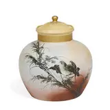 Aesthetic Movement earthenware Dull Finish glaze scent jar by Matthew A. Daly for Rookwood Pottery, sold Jun 2021