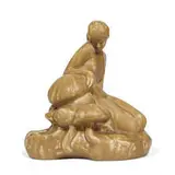 earthenware Nude with Mushrooms flower frog by Rookwood Pottery, sold Jun 2021