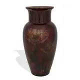 Sara Sax for Rookwood Pottery, Art Deco Black Opal glaze vase with poppy and geometric decoration