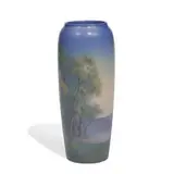 Fred Rothenbusch for Rookwood Pottery, earthenware Vellum glaze vase decorated with a scenic landscape