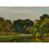 Karl Brandner, Country Cottage Landscape, 1921