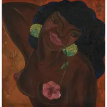 Fritzi Brod, Female with Flowers, 1932
