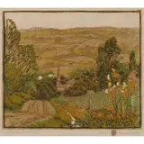 Gustave Baumann, Road to Town (Road with Village), 1917