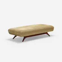 Vladimir Kagan, bench, c. 1955, walnut, upholstery