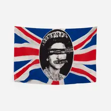 Jamie Reid, God Save the Queen banner for the Sex Pistols, 1977, screenprint on silk