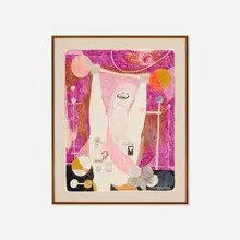 Circus Strong Man by Byron Browne, 1946, India ink, crayon and wash on paper, sold Oct 2018