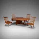George Nakashima, Sanso table and set of four New chairs