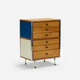 Charles and Ray Eames, ESU 270-C, 1950, birch plywood, zinc-plated steel, lacquered masonite, laminate, rubber
