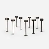 Philip Johnson, nine outdoor lights from the Amon Carter Museum of American Art, Fort Worth, 1961, enameled bronze