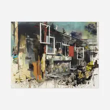 Daniel Pitín, Last Summer, 2012, acrylic and collage on linen