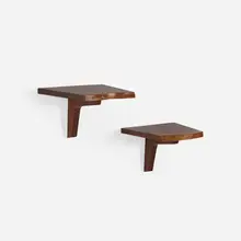 wall-mounted shelves, pair by George Nakashima, c. 1975, American black walnut, sold Oct 2018