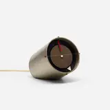 Clocknik table clock, model 2270B by George Nelson & Associates, 1959, stainless steel, brass, lacquered aluminum, steel wire, sold Oct 2018