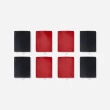 wall sconces, set of eight by Charlotte Perriand, 1950, enameled steel, plastic, sold Oct 2018