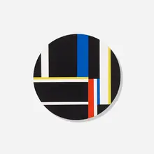 Ilya Bolotowsky, Tondo in Blacks, 1975, acrylic on wood