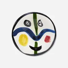 Pablo Picasso, Face No. 0, 1963, white earthenware clay, decoration in engobes and enamel under glaze