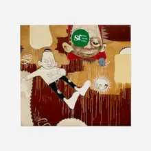 Barry McGee, Untitled #17, 2002, acrylic and mixed media on canvas