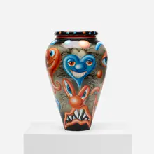 Kenny Scharf, Urn 3, 1996, oil on ceramic