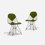 DKR-2s, pair by Charles and Ray Eames, 1951, enameled steel, upholstery, sold Sep 2018