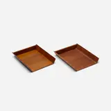 Florence Knoll, letter trays, pair, 1948, walnut plywood