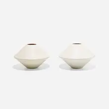 planters model IN-01, pair by Lagardo Tackett, 1955, glazed stoneware, sold Sep 2018