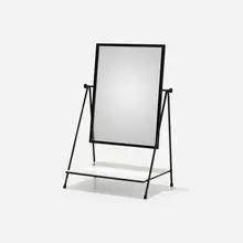 vanity by Paul McCobb, 1953, mirrored glass, enameled steel, milk glass, sold Sep 2018