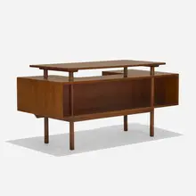 desk, model 1625 by Milo Baughman, c. 1955, walnut, sold Sep 2018