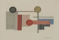 Florence Henri, Untitled, watercolour and collage 25.5 x 33cm Exhibited: With Hanover Gallery
