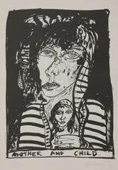 Untitled by John Bellany, John Bellany RA (1942-2013) Mother and child lithograph, sold Apr 2021