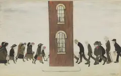 Untitled by L. S. Lowry, Laurence Stephen Lowry RA (1887-1976) 'Meeting Point' offset lithograph in colours, sold Apr 2021