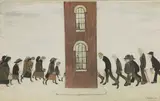 L. S. Lowry, Untitled, Laurence Stephen Lowry RA (1887-1976) 'Meeting Point' offset lithograph in colours