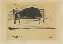 Untitled by L. S. Lowry, June 1967' lithograph on arches, sold Apr 2021