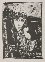 Untitled by John Bellany, John Bellany RA (1942-2013) 'Crescent moon' lithograph, sold Apr 2021