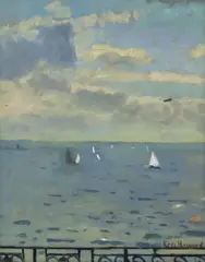 Untitled by Ken Howard, oil on canvas board 24 x 19cm ., sold Apr 2021