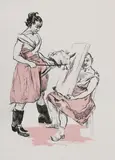 Paula Rego, Untitled, b.1935) 'The Unicorn Artist' lithograph in colours