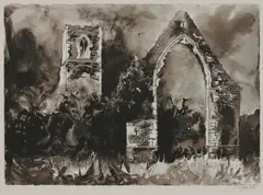 Untitled by John Piper, John Piper CH (1903-1992) 'Babingley - Sepia Variation' (Levinson: 371) screenprint, sold Apr 2021