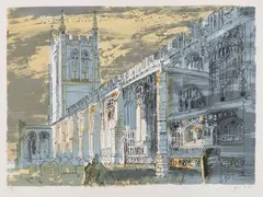 Untitled by John Piper, John Piper CH (1903-1992) 'Long Melford Church' (Levinson:336) lithograph in colours, sold Apr 2021