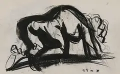 Untitled by John Piper, crayon and ink 22 x 34cm ., sold Apr 2021