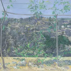 Roger de Grey, Untitled, Roger de Grey PRA (1918-1995) Provence landscape oil on canvas 112 x 112cm .
