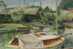 Untitled by Kathleen Hale, watercolour 37 x 54cm Provenance: The artist's estate. ., sold Apr 2021