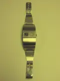 L I P, An early digital watch,, in brushed stainless steel,