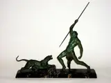 Demetre Chiparus, 'The Hunter', a bronzed Art Deco group,