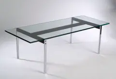 An Apollo Table by Robin Day, rectangular glass top on a chromium plated frame,, sold Nov 2004