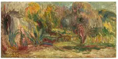 Pierre-Auguste Renoir, Cabanon et verger aux Collettes, 1911, Öl auf Leinwand. Doubliert