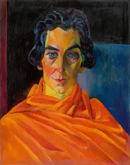 Conrad Felixmüller, Bildnis Frau Dr. Stegmann – Dresden“. 1925 / Rückseitig: „Dorfschmiede II (Stuer), 1934, Öl auf Leinwand, beidseitig