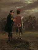 Adolph von Menzel, Zwei friderizianische Offiziere im Gespräch