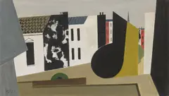 Werner Heldt, Stilleben mit Häusern (Sonntagnachmittag), 1952, Öl auf Leinwand