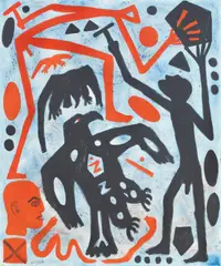 A. R. Penck, ÜBER DEM ADLER II, 2000, Acryl auf Leinwand